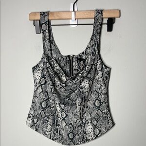 Forever 21 Black and Gray Snakeskin Tank Top
